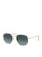 Ray Ban Hexagonal Unisex Sunglasses with Gold Metal Frame and Blue Gradient Mirror Lens RB3548N 9123/3M