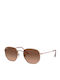 Ray Ban Hexagonal Unisex Sunglasses with Rose Gold Metal Frame and Brown Gradient Mirror Lens RB3548N 9069A5