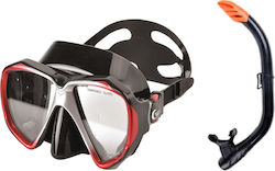 Fortis Diving Mask Set with Respirator Red