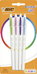 Bic Cristal Up Fashion Colours Pen Ballpoint 1.2mm with Multicolour Ink 4pcs