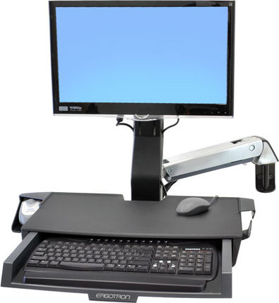 Ergotron StyleView Sit-Stand Combo Arm with Worksurface Suport Monitor până la 24" cu Braț