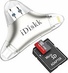 iDiskk R005 Card Reader USB 3.0 for /S/D/ /m/i/c/r/o/S/D/ / / / / Silver