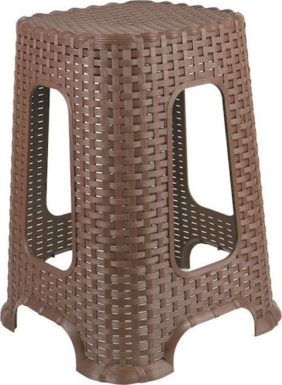 Hocker Für den Außenbereich Rattan Thalia Coffee 1Stück 27x26x46cm