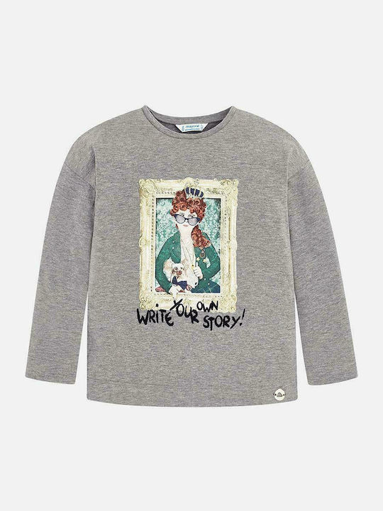 Mayoral Kids Blouse Long Sleeve Gray