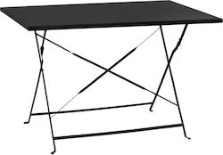 Outdoor Dinner Foldable Table Black 110x70x70cm