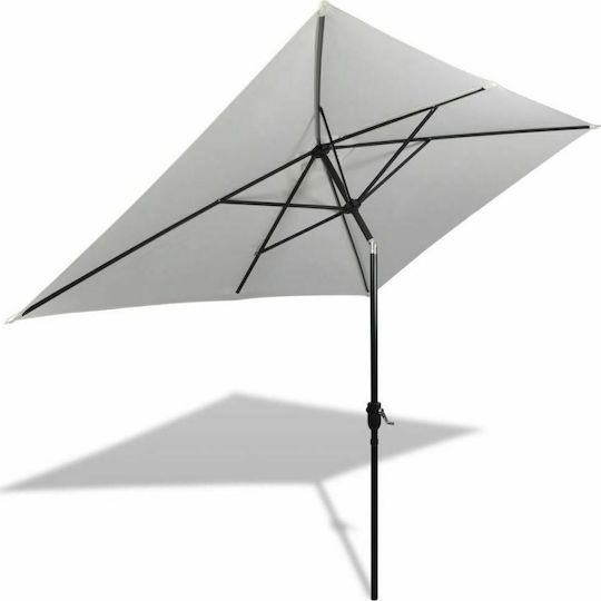 Quadratischer Metall-Geflecht Garten- und Terrassen-Sonnenschirm Ecru 2x2m