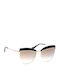 Ana Hickmann Women's Sunglasses with Black Metal Frame and Beige Gradient Mirror Lens