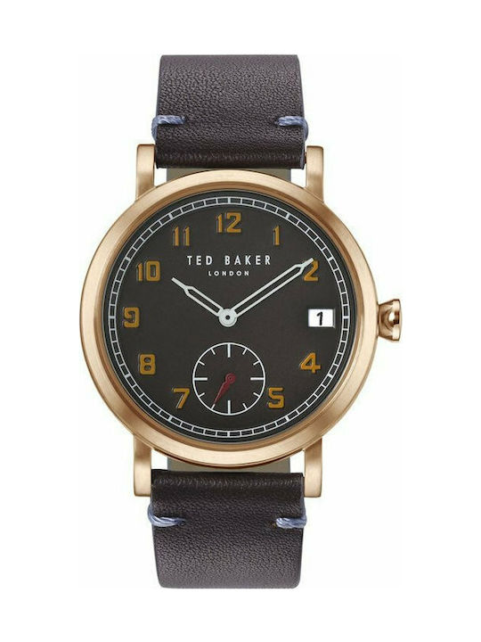 Ted Baker Logan Watch Chronograph Battery with Brown Leather Strap
