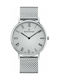 Claude Bernard Slim Line Uhr Batterie mit Silber Metallarmband