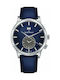 Claude Bernard Watch Chronograph Battery with Blue Leather Strap 620073BUIGN