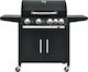Bormann Elite BBQ4100 Gas Grill with 4 pcs 14.4kW and Side Burner
