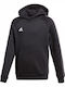 Adidas Fleece Kinder Sweatshirt mit Kapuze und Taschen Schwarz Core 18