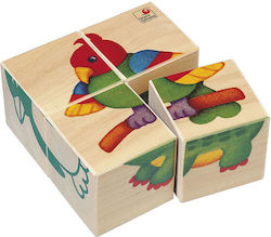 Wooden Kids Puzzle Zookinder for 1+ Years 4pcs Selecta