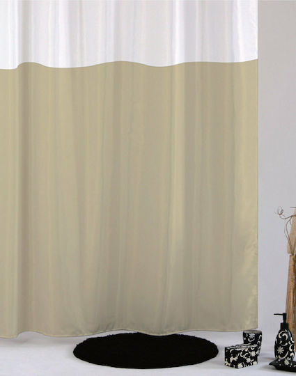 Import Hellas Dobblo Duschvorhang Stoff 240x200cm Beige-White 4672