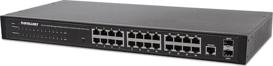Intellinet 560917 v1 Verwaltet L2 Switch mit 24 Ports Gigabit (1Gbps) Ethernet und 2 SFP Ports