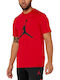 Jordan Jumpman Crew Ανδρικό Αθλητικό T-shirt Κοντομάνικο Κόκκινο