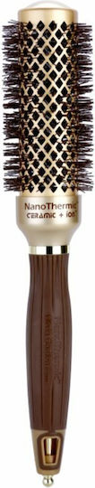 Olivia Garden Nanothermic C+ I Βούρτσα Μαλλιών Χρυσή 34mm