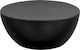 Round Central Coffee Table Hammered Aluminum Black W70xL70xH30cm