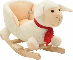 vidaXL Fabric Rocking Toy Lamb for 12+ months with Max Load Capacity 25kg White