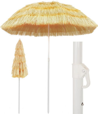 vidaXL Hawaii Beach Umbrella Diameter 1.8m with UV Protection Beige