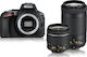 Nikon DSLR Φωτογραφική Μηχανή D5600 Crop Frame Kit (AF-P DX 18-55mm F3.5-5.6G VR + AF-P DX 70-300mm F4.5-6.3G ED VR) Black