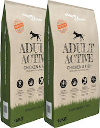 vidaXL Premium Adult Active Chicken 15kg Dry Dog Food for Adult Dogs with Chicken and Fish vidaXL Premium Adult Active Chicken 15kg Dry Dog Food for Adult Dogs with Chicken and Fish