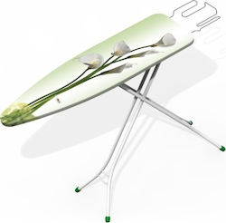 Gimi Junior Bügelbrett für Dampfbügeleisen Zusammenklappbar White Lily 110x33x90cm