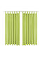 vidaXL Σετ Κουρτίνες με Τιράντες Microsatin Πράσινο 140x175εκ.