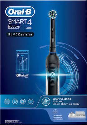 Oral-B Smart 4 4000 Ηλεκτρική Οδοντόβουρτσα με Χρονομετρητή και Αισθητήρα Πίεσης Black Edition