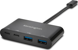 Kensington CH1000 Hub USB Cu 4 Porturi USB-C K39124EU
