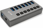 i-tec USB 3.0 Hub 7 Θυρών με σύνδεση USB-A & Θύρα Φόρτισης και Εξωτερική Παροχή Ρεύματος