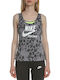 Nike Women's Athletic Cotton Blouse Sleeveless Gray