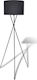 vidaXL Floor Lamp H139xW38cm. with Socket for Bulb E27 Black
