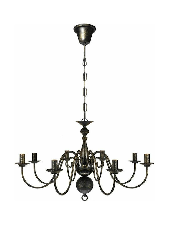 vidaXL Candelabru 8xE14 cu Lumânări Negru 241384