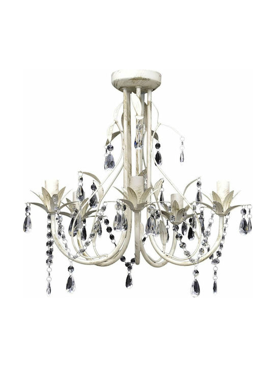 vidaXL Chandelier Candlestick 5xE14 White 240687