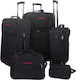 vidaXL Set of Suitcases Black Set 5pcs 90154