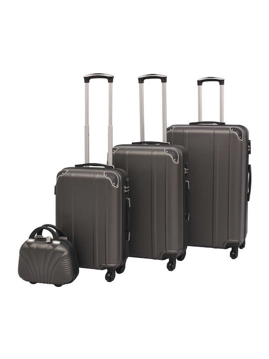 vidaXL Travel Suitcases Hard Brown Max Height 7...