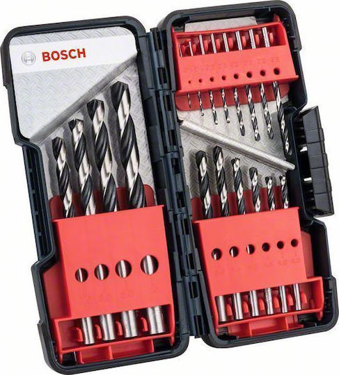 Bosch PointTeQ Set of 18 HSS Drills HSS with Cylindrical Shank for Metal