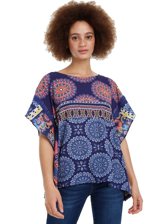 Desigual Latil Damen Sommer Bluse Kurzärmelig Mehrfarbig