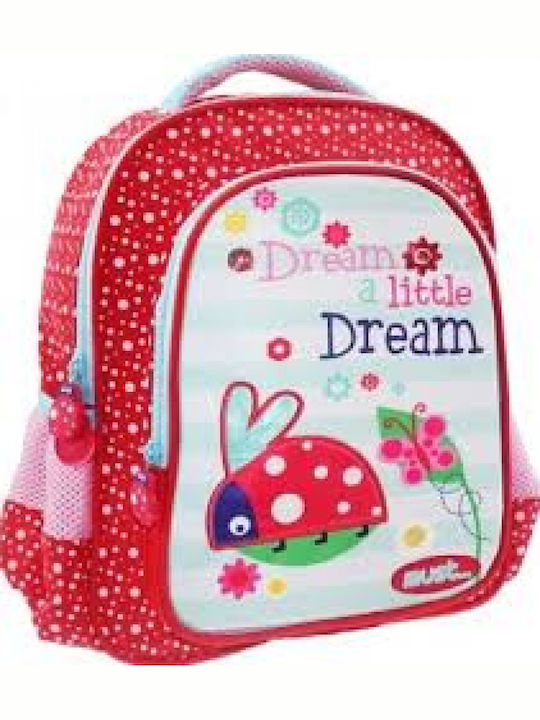 Must Ladybug School Bag Backpack Kindergarten in Red color