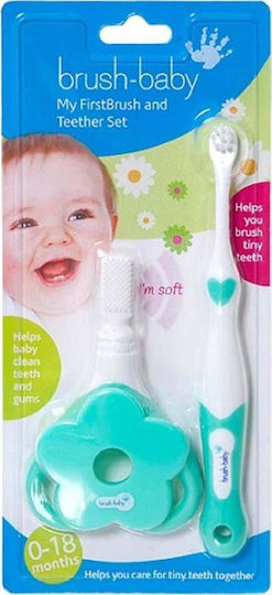 Brush Baby First Brush Teether Βρεφική Οδοντόβουρτσα για 0m+ Mint