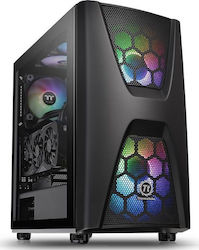 Thermaltake Commander C34 ARGB Гейминг Midi Tower Компютърна кутия със странично прозорче Черно