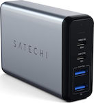 Satechi Βάση Φόρτισης με 2 Θύρες USB-A και 2 Θύρες USB-C 75W Power Delivery σε Μαύρο χρώμα (ST-MC2TCAM)