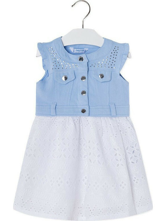 Mayoral Kids Dress Sleeveless Light Blue