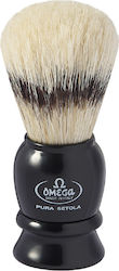 Omega Shaving Brush with Boar Hair Bristles Black