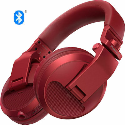 Pioneer HDJ-X5BT Ασύρματα/Ενσύρματα Over Ear DJ Ακουστικά με 20 ώρες Λειτουργίας Κόκκινα