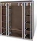 vidaXL Fabric Wardrobe with Zipper and Shelves in Brown Color 150x45x176cm