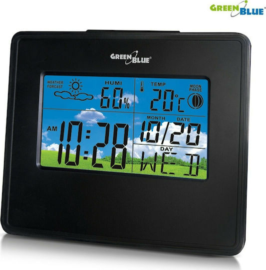 Green Blue GB148 B Digital Weather Station Tabletop Black