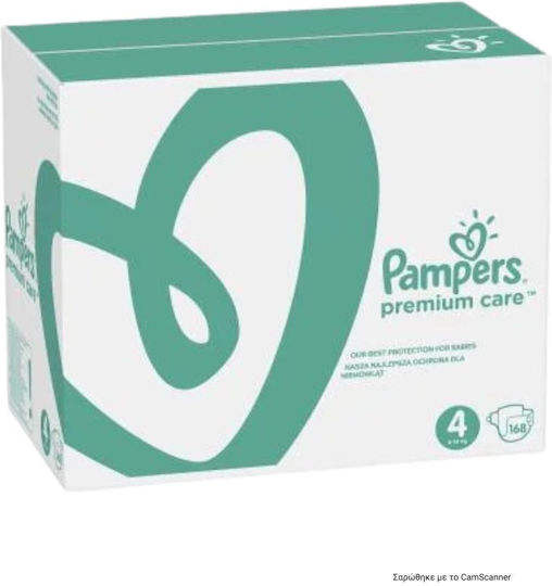 Pampers Tape Diapers Premium Care Monthly Pack No. 4 for 9-14kg 168pcs