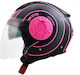 STR TRON Tron Black Matt-Pink Motorradhelm Jet ECE 22.05 1100gr 693-30-0711200